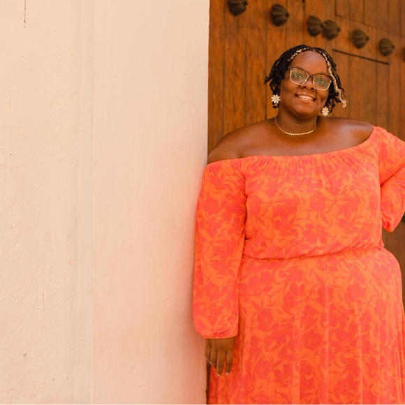 Size 5 Torrid Orange Floral Two Piece Set - Picture 3 of 9